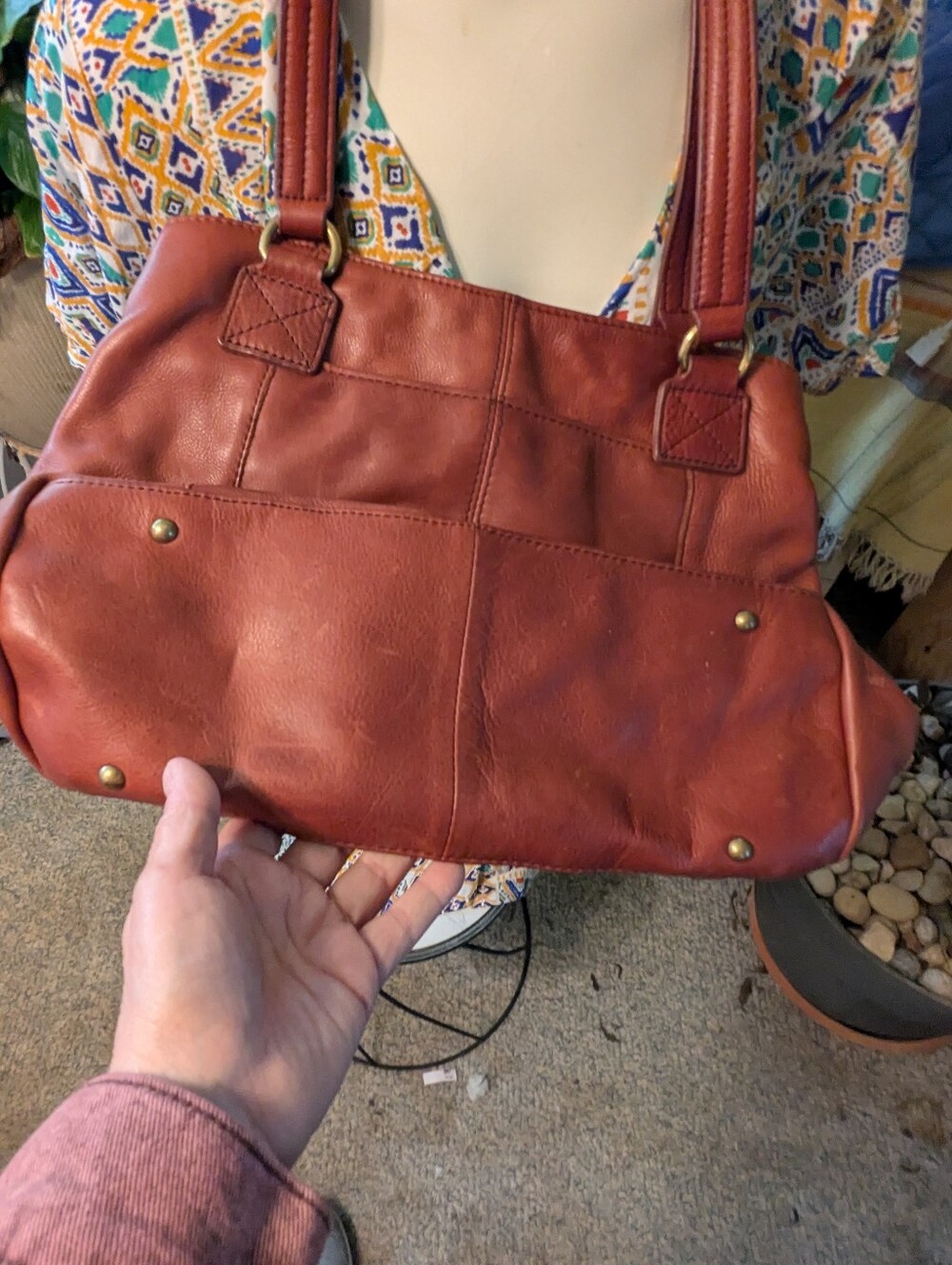 Excellent American Leather Co. Oxblood Red Gen Lthr Shoulder Bag